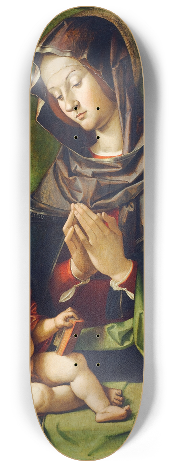 Bartolomeo Montagna - Virgin adoring the child 8.25 inch art skate deck