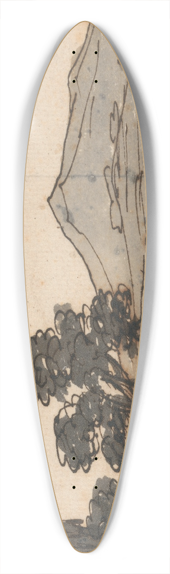 Alexander Cozens - Landscape with Mountain and Lake 39.3 inch art pintail longboard deck