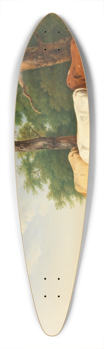 Alexander Johann Dallinger von Dalling - Cows in a meadow 39.3 inch art pintail longboard deck