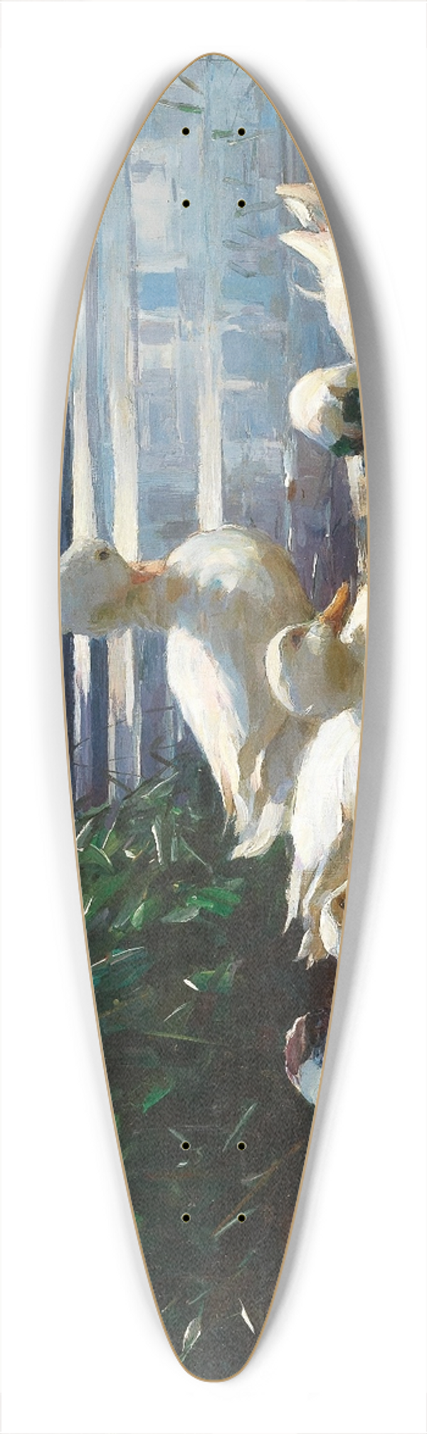 Alexander Koester - Ducks on Lake Chiemsee in a Brewing Storm 39.3 inch art pintail longboard deck