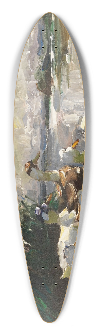 Alexander Koester - Enten am Ufer (schne Wolkenstimmung) 39.3 inch art pintail longboard deck