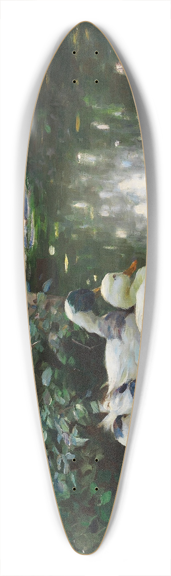 Alexander Koester - Sechs Enten am Teichufer 39.3 inch art pintail longboard deck