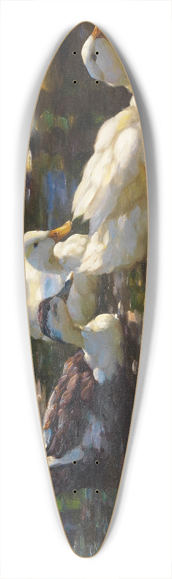 Alexander Koester - Sieben Enten im schattigen Waldteich 39.3 inch art pintail longboard deck