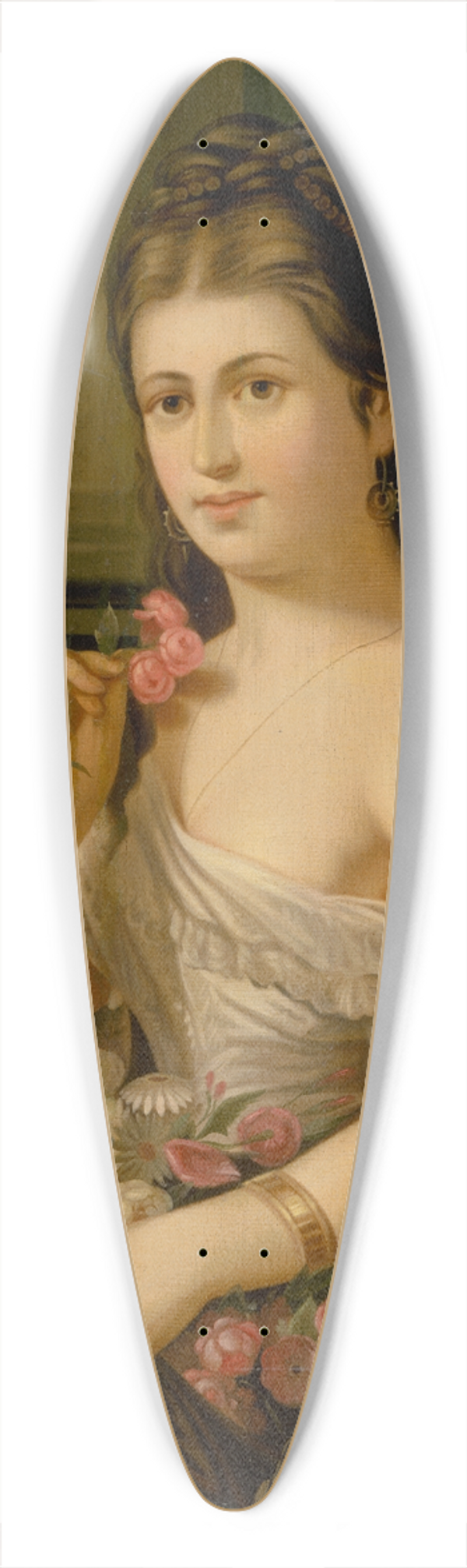 Alexander Nyulassy - Young Woman With A Bouquet 39.3 inch art pintail longboard deck