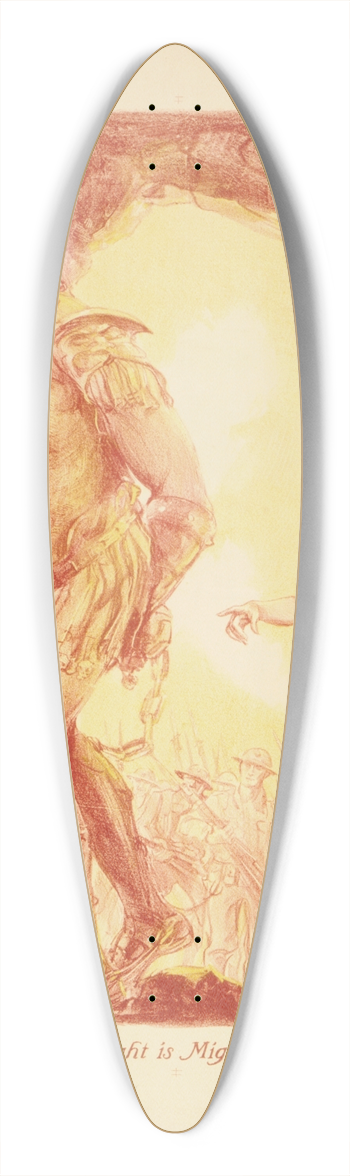 Alexander O. Levy - Right is might 39.3 inch art pintail longboard deck