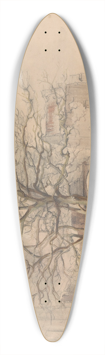 Alexander Schaepkens - Hof van het Sint Antoniusklooster te Maastricht, in de winter 39.3 inch art pintail longboard deck