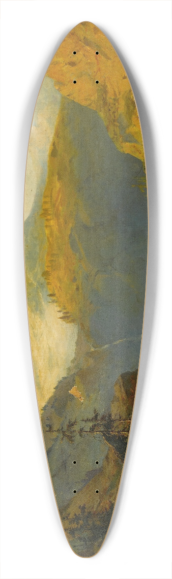 Alexandre Calame - A river in the Alps 39.3 inch art pintail longboard deck