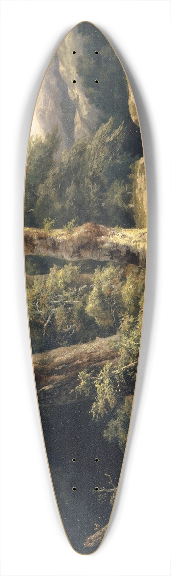 Alexandre Calame - Woody Landscape 39.3 inch art pintail longboard deck