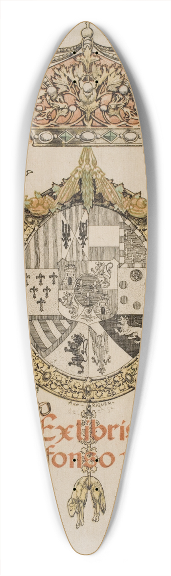 Alexandre de Riquer - Alfons XIII 39.3 inch art pintail longboard deck