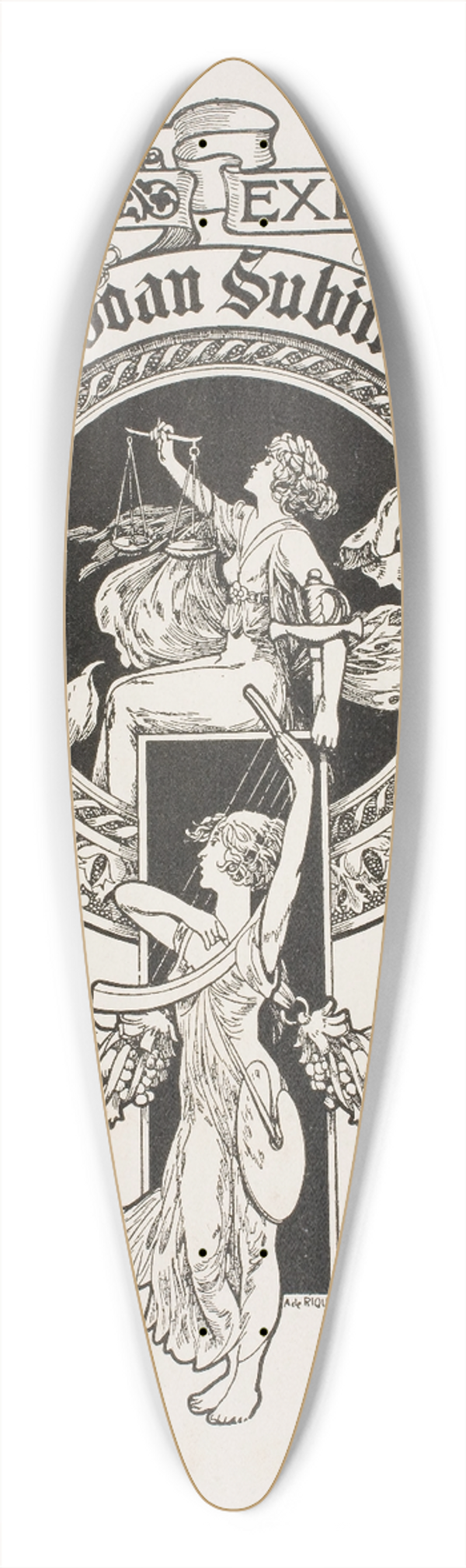 Alexandre de Riquer - Joan Subirachs 39.3 inch art pintail longboard deck