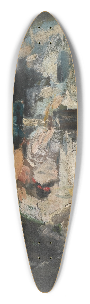 Alexandre Falguire - Figures Seated Around a Lamp 39.3 inch art pintail longboard deck