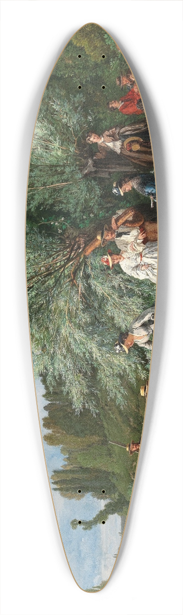 Alexandre Ren Veron - A Picnic by the River 39.3 inch art pintail longboard deck