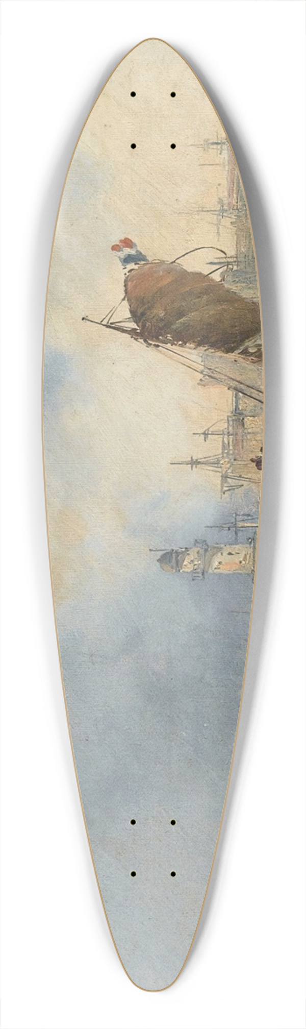Alexei Petrovich Bogoliubov - Port In Normandy 39.3 inch art pintail longboard deck