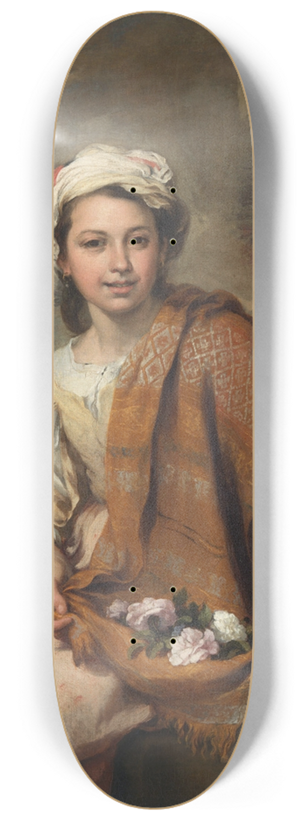 Bartolom Estebn Murillo - The Flower Girl 8.25 inch art skate deck