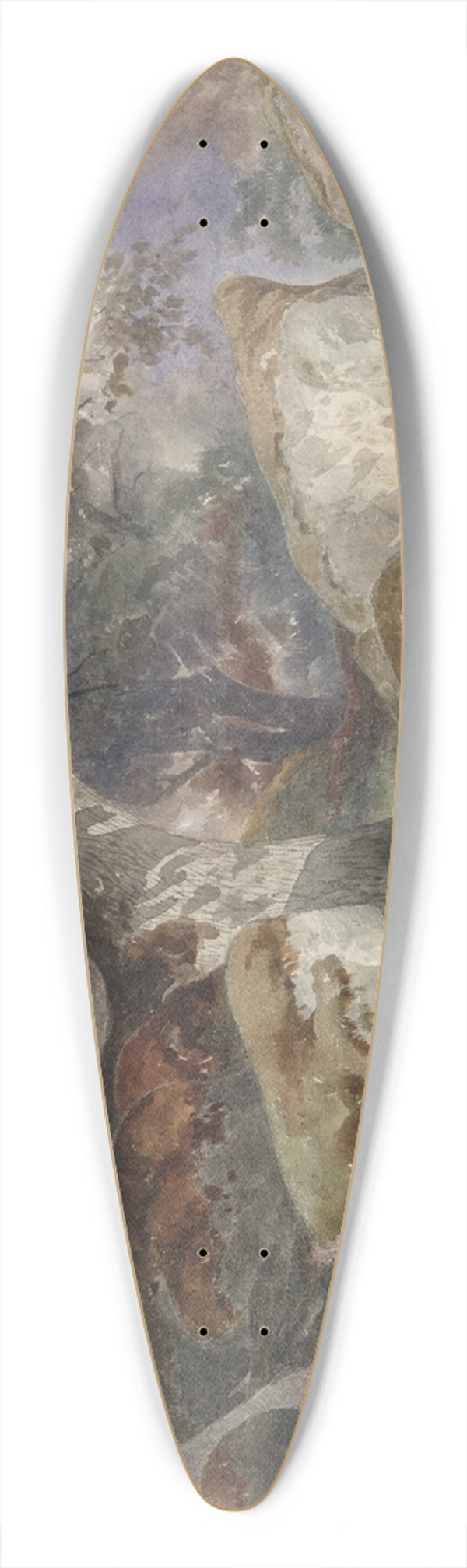 Alexis-Victor Joly - ForestScene 39.3 inch art pintail longboard deck
