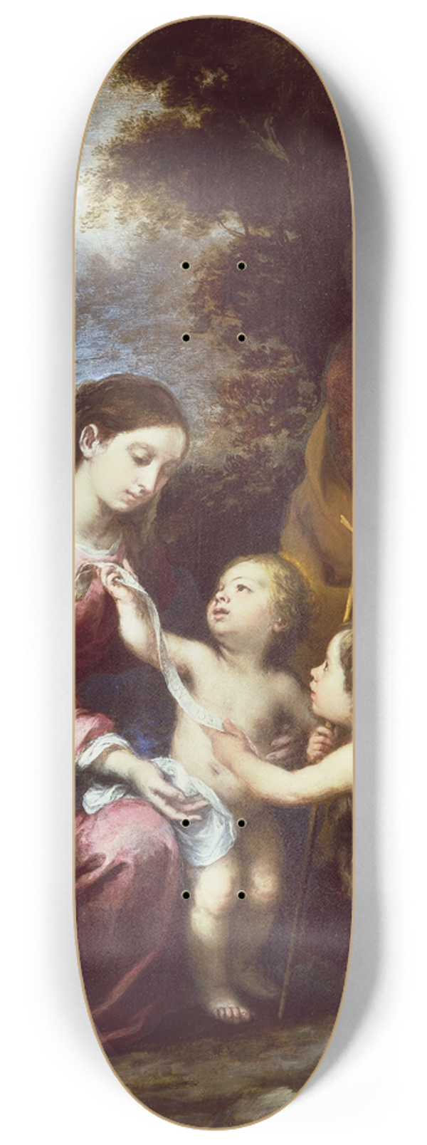 Bartolom Estebn Murillo - The Holy Family with the Infant Baptist 8.25 inch art skate deck