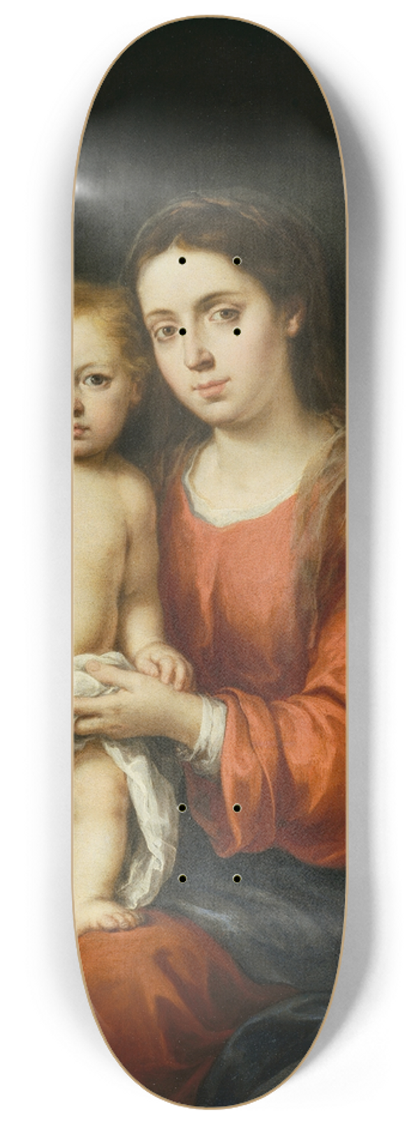 Bartolom Estebn Murillo - The Virgin and Child with a Rosary 8.25 inch art skate deck