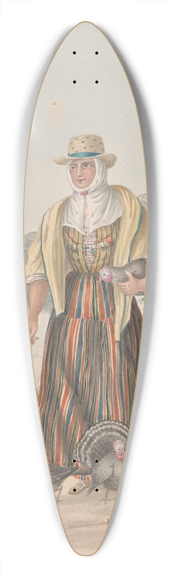 Alfred Diston - Woman of Ycod el Alto, Tenerife 39.3 inch art pintail longboard deck