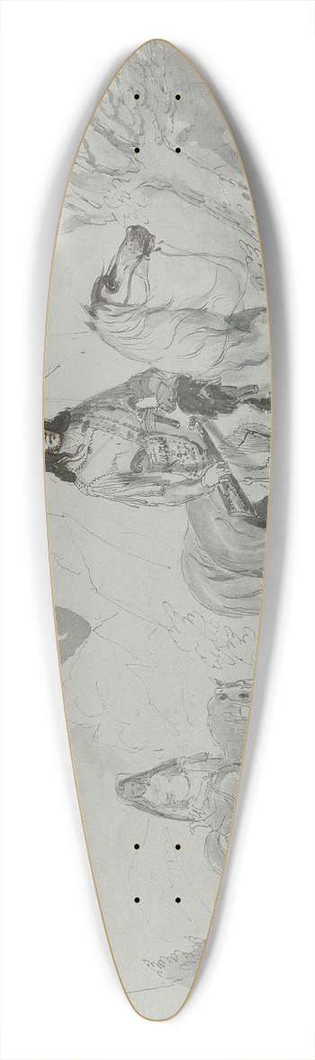 Alfred Jacob Miller - A bourgeois of the rocky mountains 39.3 inch art pintail longboard deck