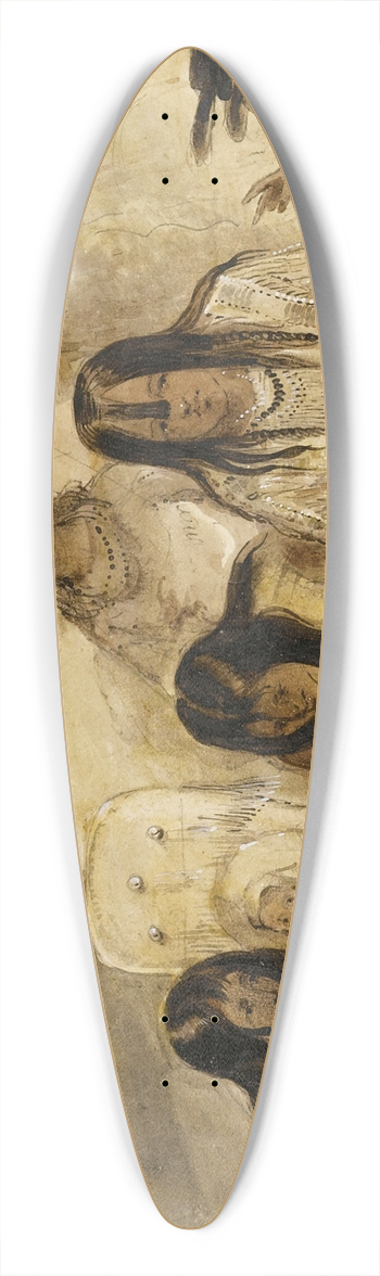 Alfred Jacob Miller - Indian Hospitality, Conversing With Signs 39.3 inch art pintail longboard deck