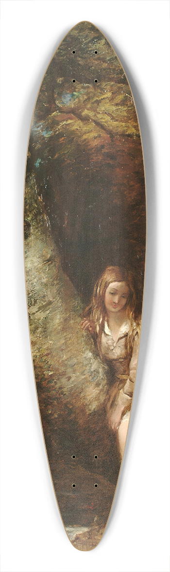 Alfred Joseph Woolmer - Girl Seated Before A Woodland Pool 39.3 inch art pintail longboard deck