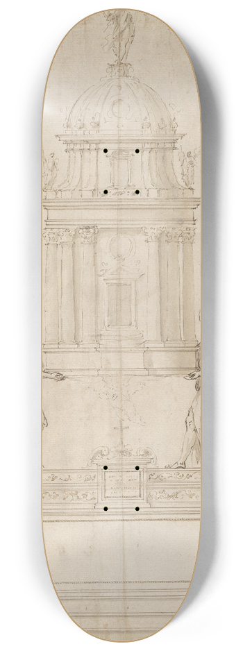 Bastiano Torrigiani - Design for the Tabernacle of the Sistine Chapel in the Santa Maria Maggiore in Rome 8.25 inch art skate deck
