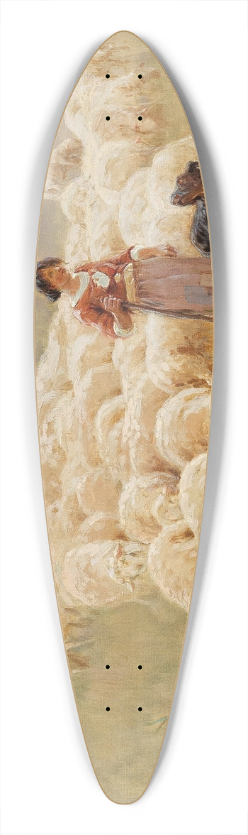 Alfred Plauzeau - A Flock of Sheep 39.3 inch art pintail longboard deck