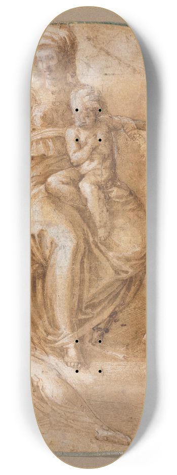 Battista Franco - Virgin and Child with St. Catherine of Alexandria and Saint Anne (?) 8.25 inch art skate deck