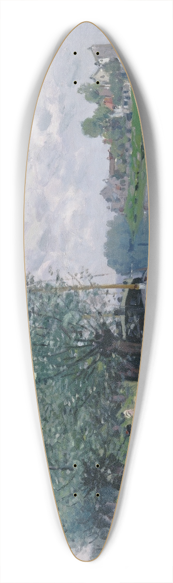 Alfred Sisley - La Seine  Bougival (The Seine atBougival) 39.3 inch art pintail longboard deck