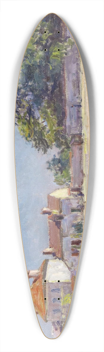 Alfred Sisley - The River Loing atSaint-Mammes 39.3 inch art pintail longboard deck
