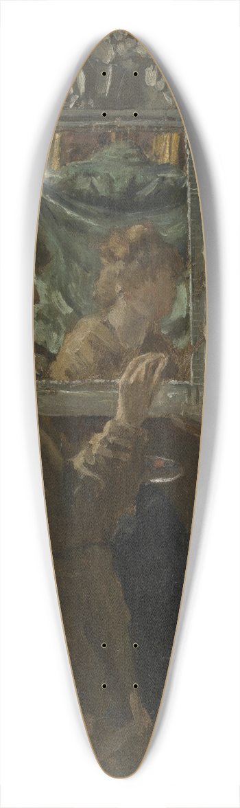 Alfred Stevens - Artist in her studio 39.3 inch art pintail longboard deck