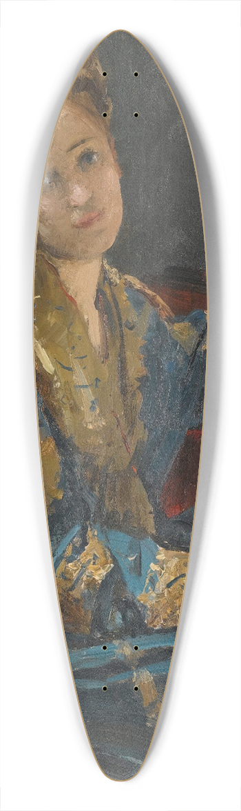 Alfred Stevens - La Dame En Bleu 39.3 inch art pintail longboard deck