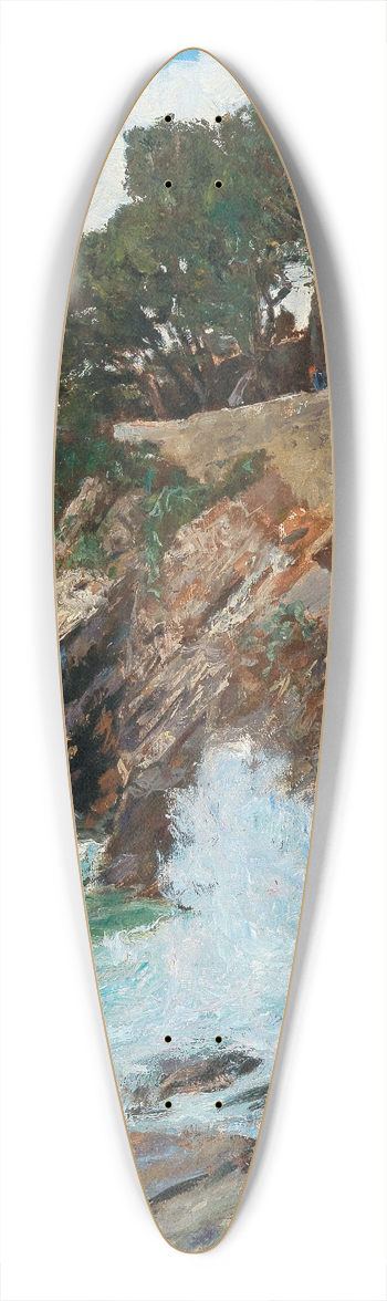 Alfred Zoff - Scene On The Nervi Coast 39.3 inch art pintail longboard deck