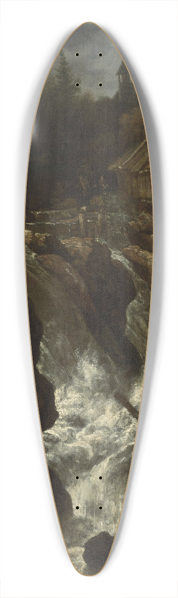 Allaert van Everdingen - Landscape with a waterfall 39.3 inch art pintail longboard deck