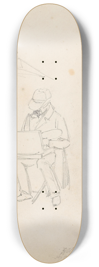 Adolph Tidemand - Artist under parasol 8.25 inch art skate deck