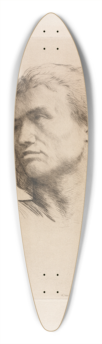 Alphonse Legros - Head of a Man 39.3 inch art pintail longboard deck