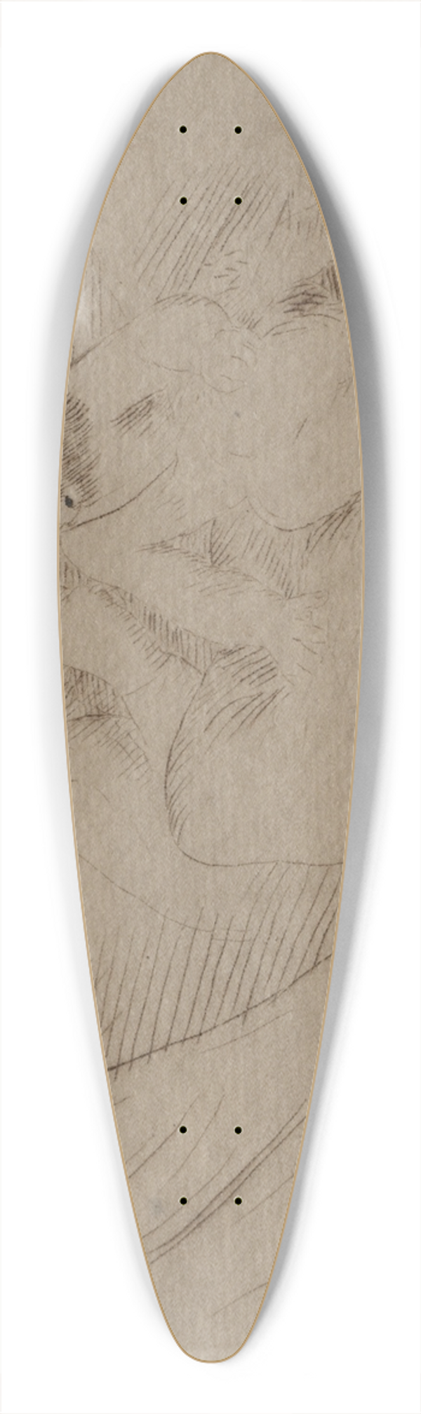 Alphonse Legros - Mab and Cupid 39.3 inch art pintail longboard deck