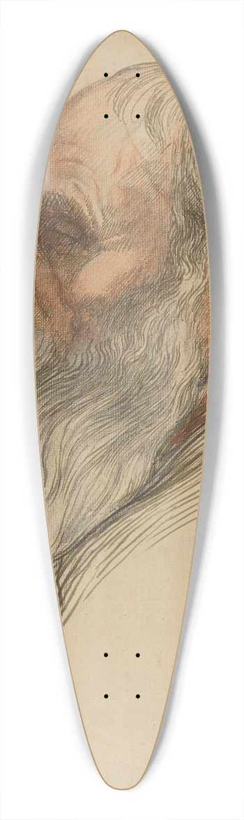 Alphonse Legros - Study of a Mans Head with a Full Beard 39.3 inch art pintail longboard deck