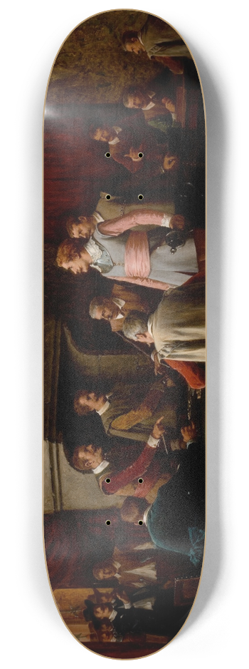 Benjamin-Eugne Fichel - The Gambling Dispute and Challenge 8.25 inch art skate deck