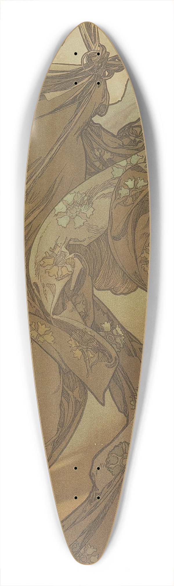 Alphonse Mucha - Etoile Du Matin 39.3 inch art pintail longboard deck