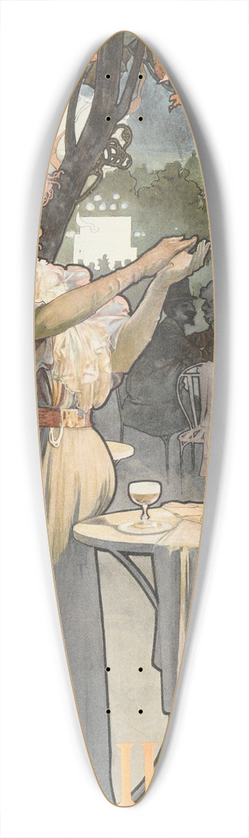 Alphonse Mucha - Figaro 39.3 inch art pintail longboard deck