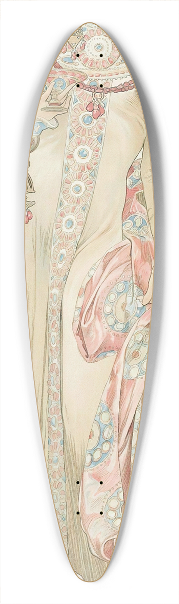 Alphonse Mucha - MOT & CHANDON; DRY IMPERIAL 39.3 inch art pintail longboard deck