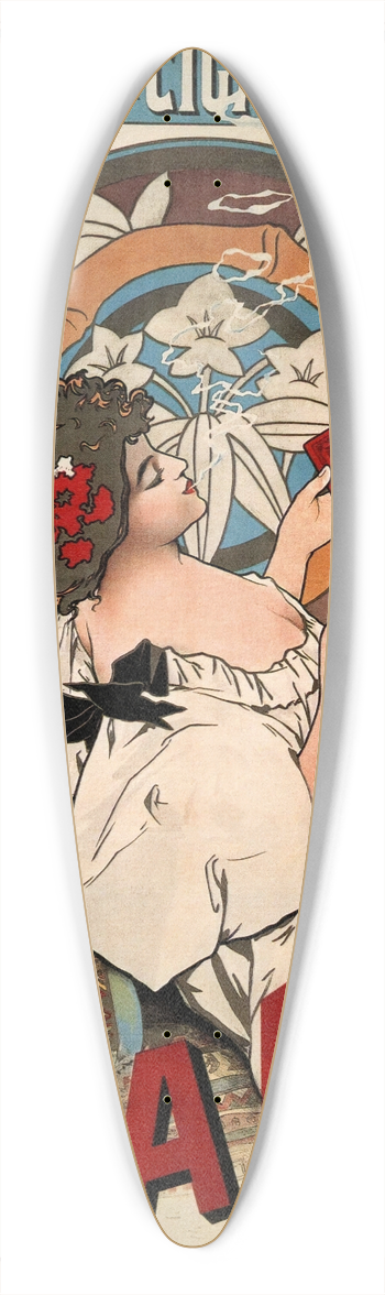 Alphonse Mucha - Riz Abadie 39.3 inch art pintail longboard deck