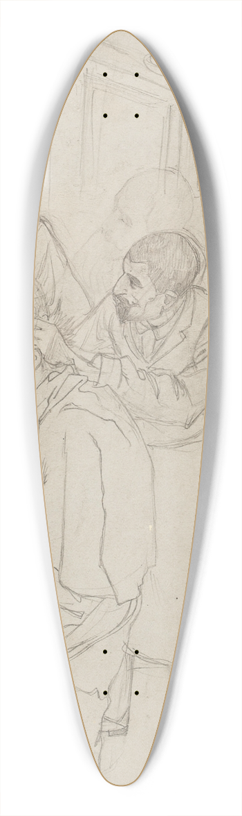 Alphonse Mucha - Study for Premier Shampooing dAbsalon 39.3 inch art pintail longboard deck