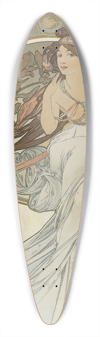 Alphonse Mucha - The Arts 1 39.3 inch art pintail longboard deck