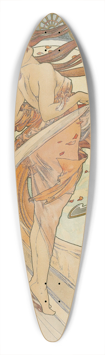 Alphonse Mucha - The Arts 2 39.3 inch art pintail longboard deck