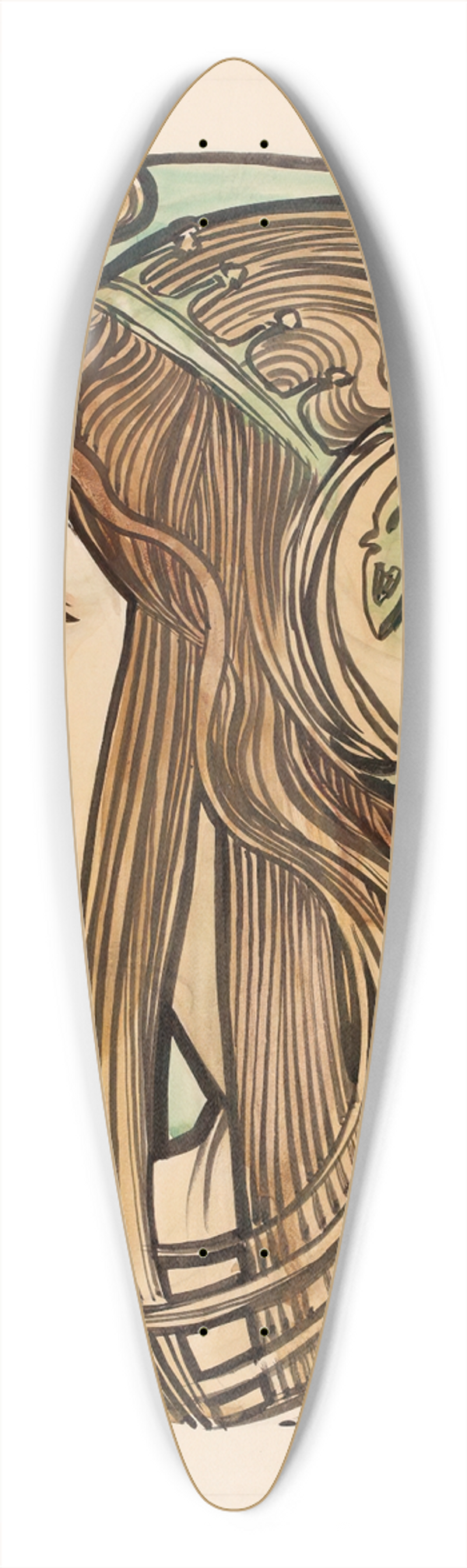 Alphonse Mucha - Vitrail pour la faade de la boutique Fouquet 39.3 inch art pintail longboard deck