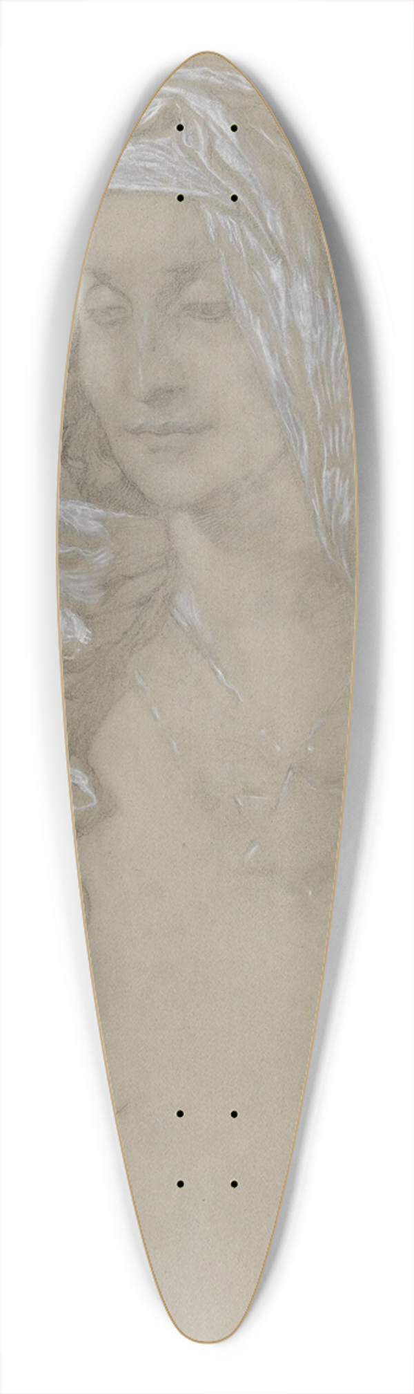 Alphonse Mucha - Woman With Headscarf And Star Medallion 39.3 inch art pintail longboard deck