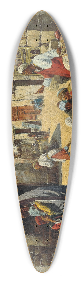 Alphons Leopold Mielich - Cairo street scene 39.3 inch art pintail longboard deck