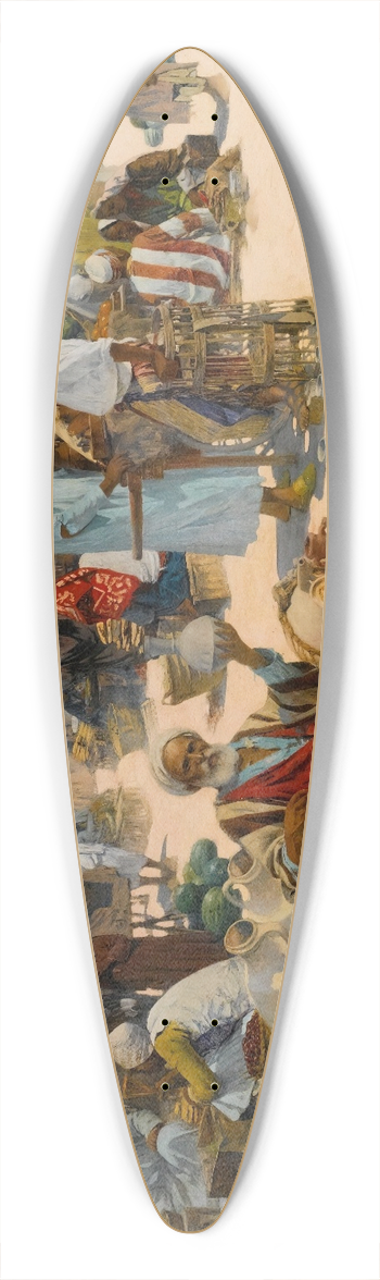 Alphons Leopold Mielich - The Pottery Seller 39.3 inch art pintail longboard deck